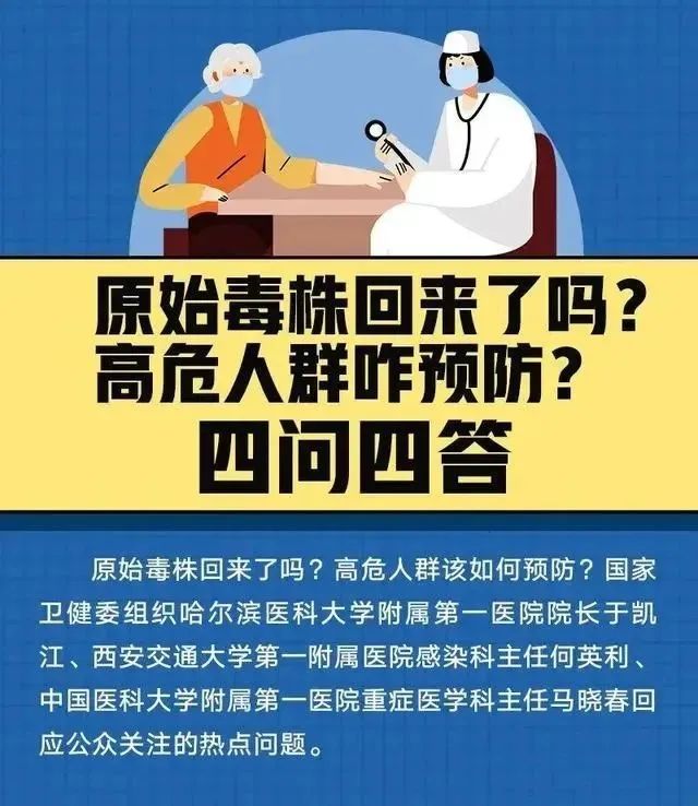 【健康科普】原始毒株回來了嗎？高危人群咋預(yù)防？四問四答
